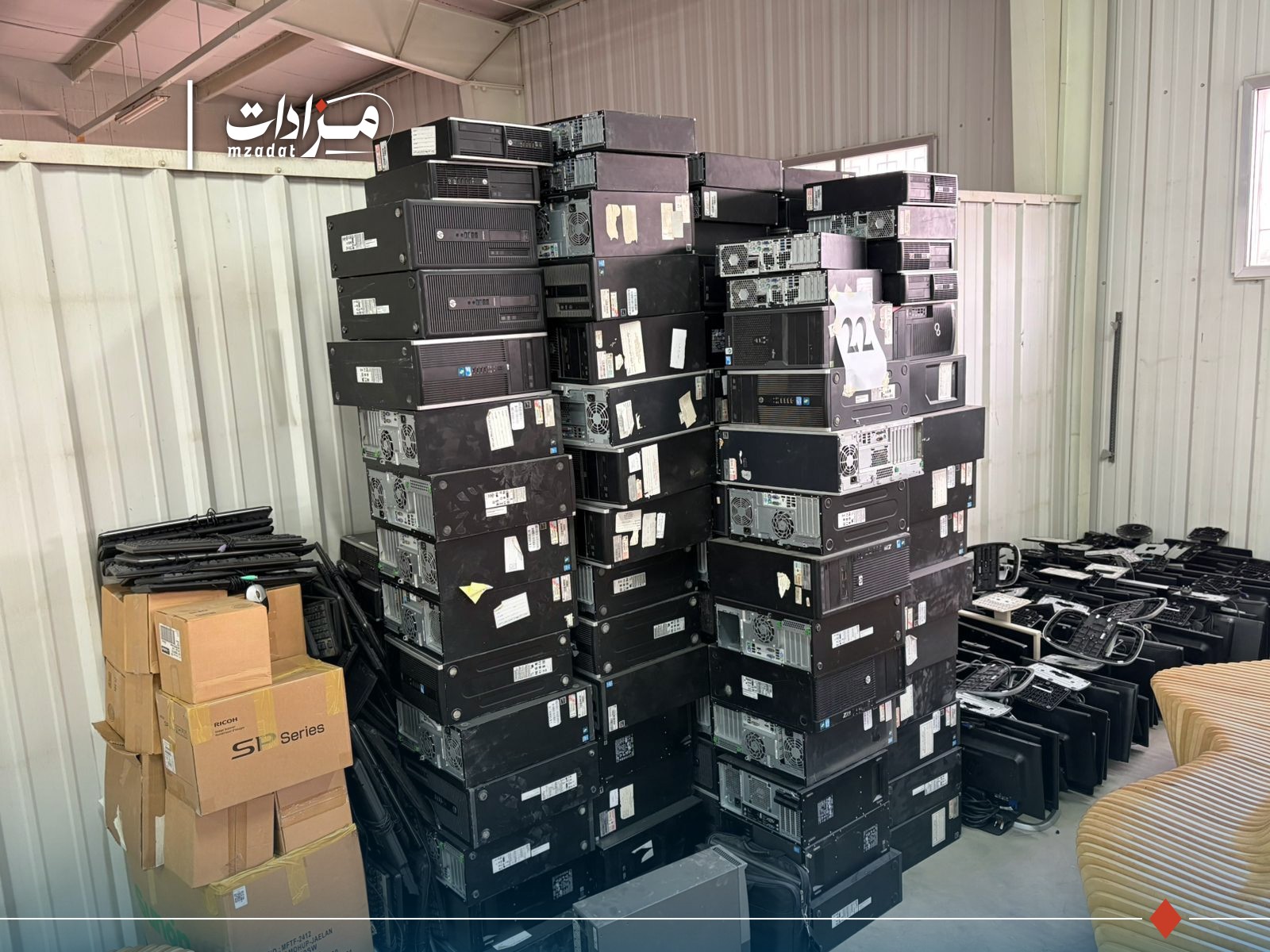 22-Desktop computers, laptops, and UPS units