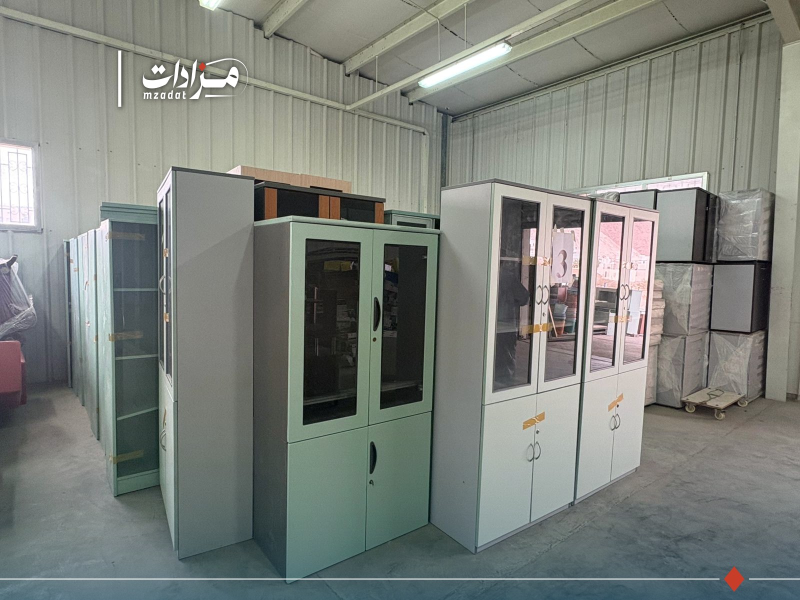 3-File cabinets (two-door) + file cabinets (single-door)